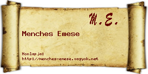 Menches Emese névjegykártya